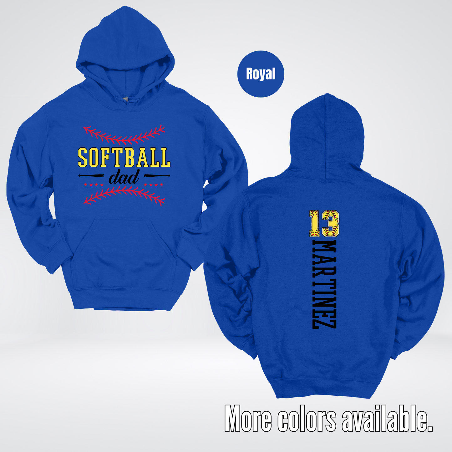 CUSTOM Softball Dad Number And Name Hoodie