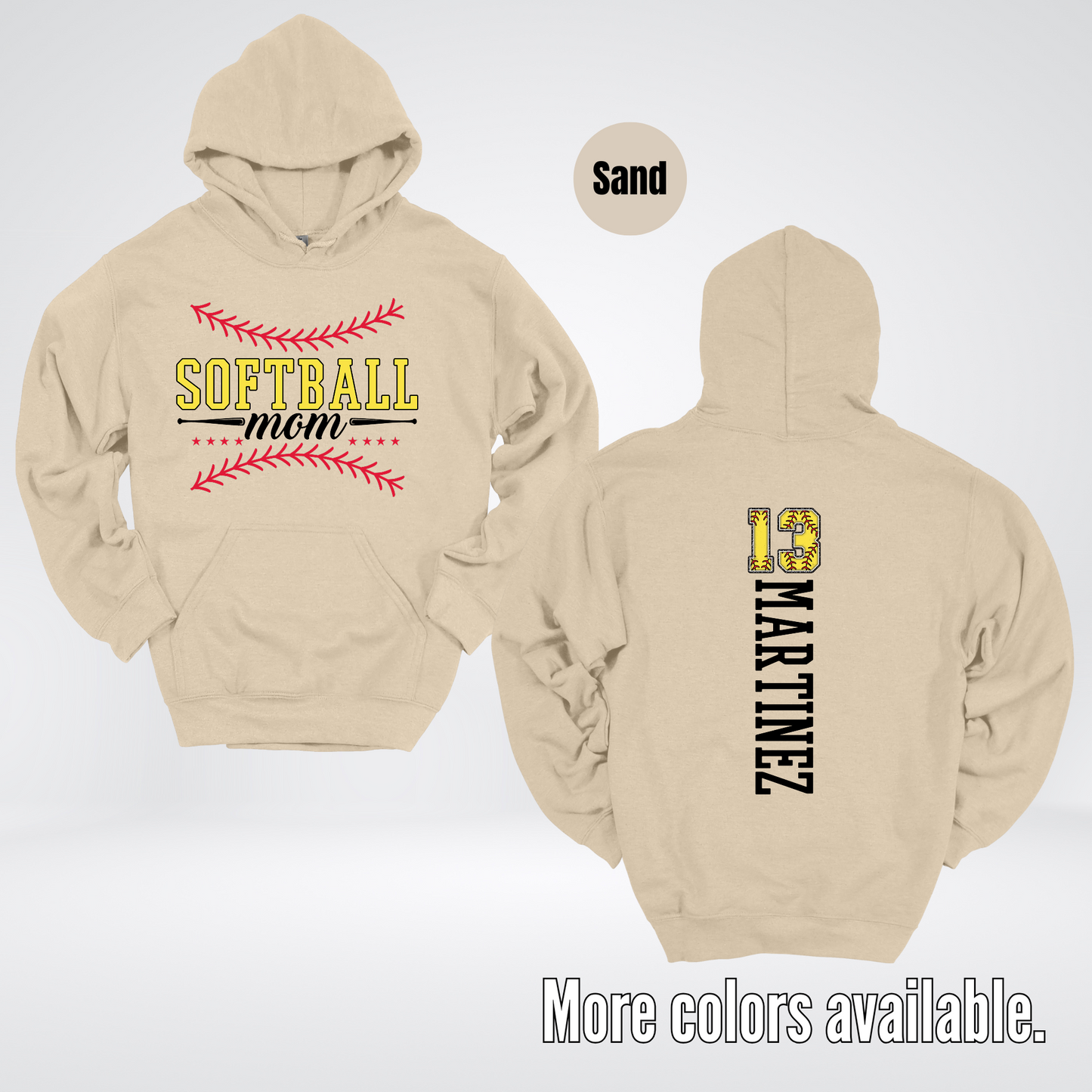 CUSTOM Softball Mom Number And Name Hoodie