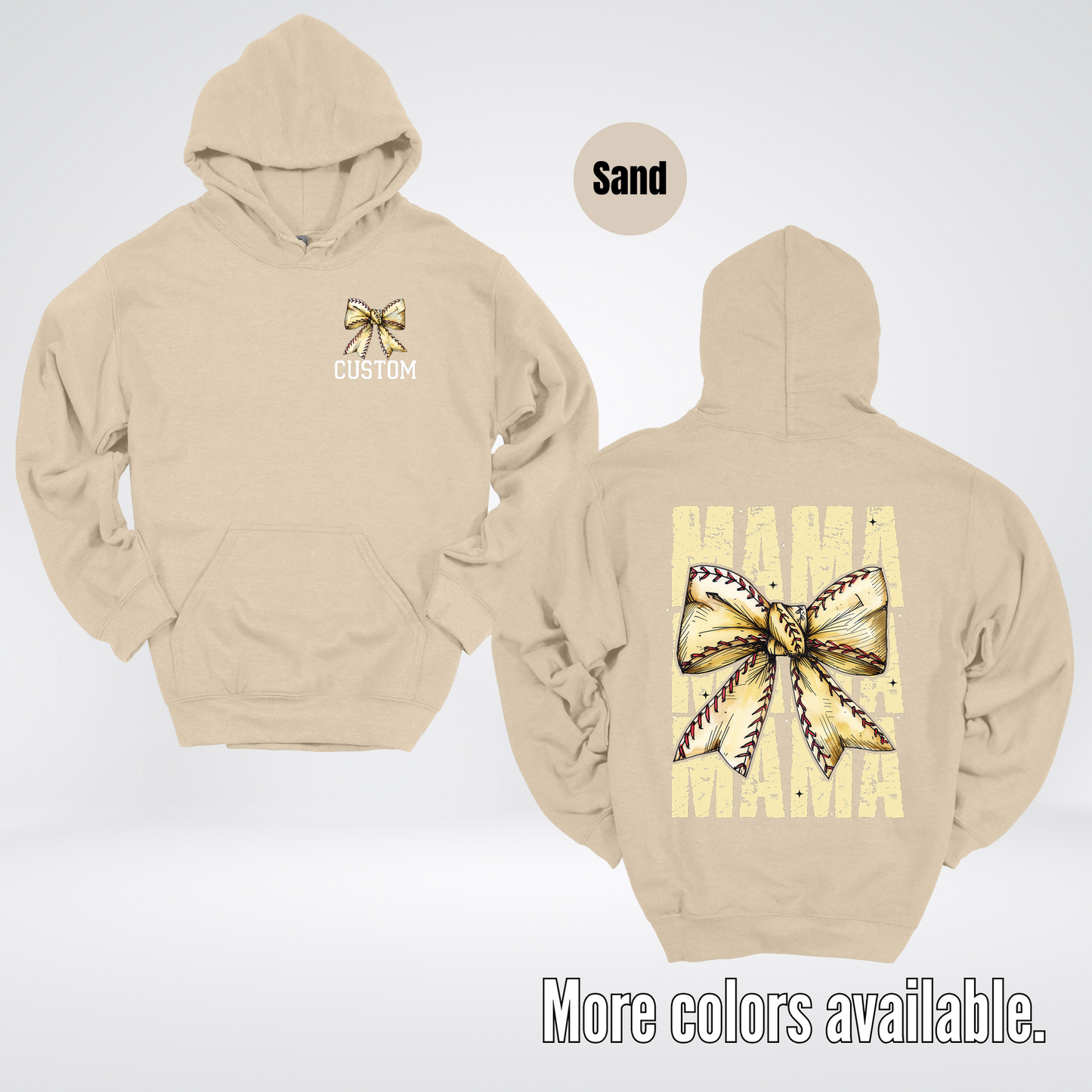 Custom Name Baseball Softball Mama Coquette Hoodie