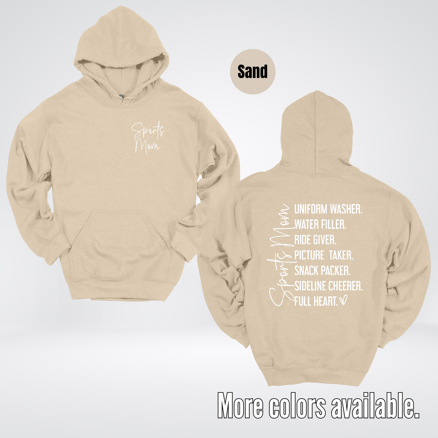 Sports Mom Uniform Washer Water Filler Sideline Cheerer Hoodie