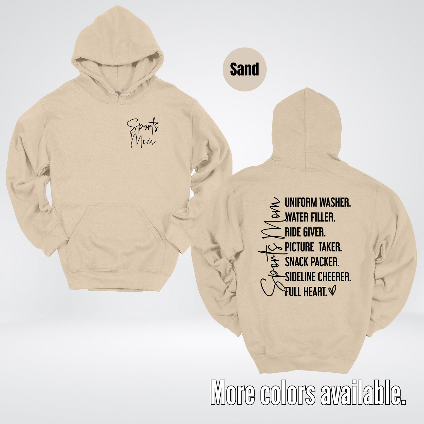 Sports Mom Uniform Washer Sideline Cheerer - Black Design - Hoodie