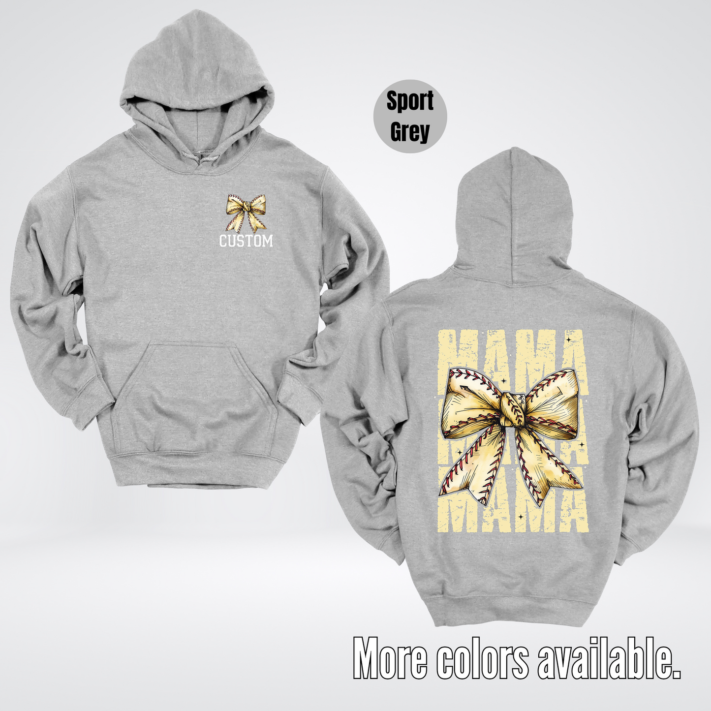 Custom Name Baseball Softball Mama Coquette Hoodie