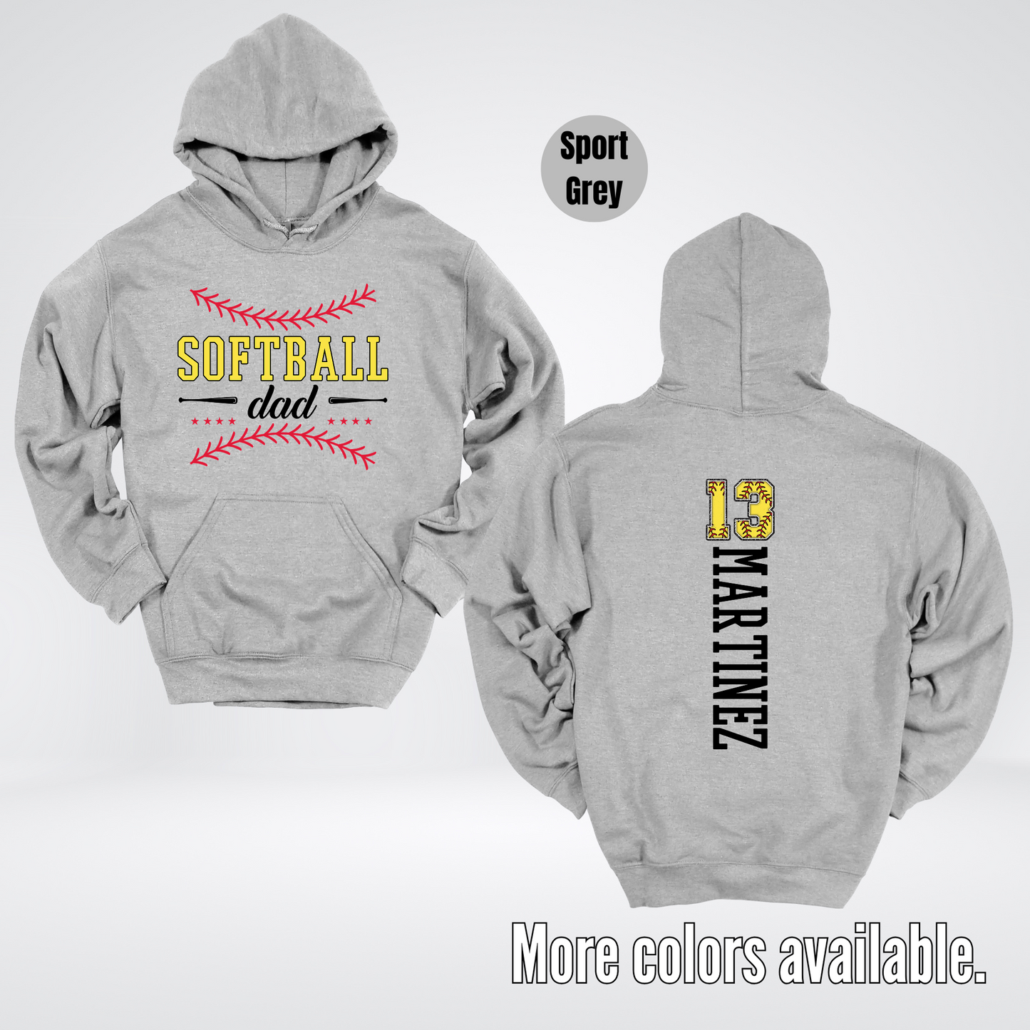 CUSTOM Softball Dad Number And Name Hoodie
