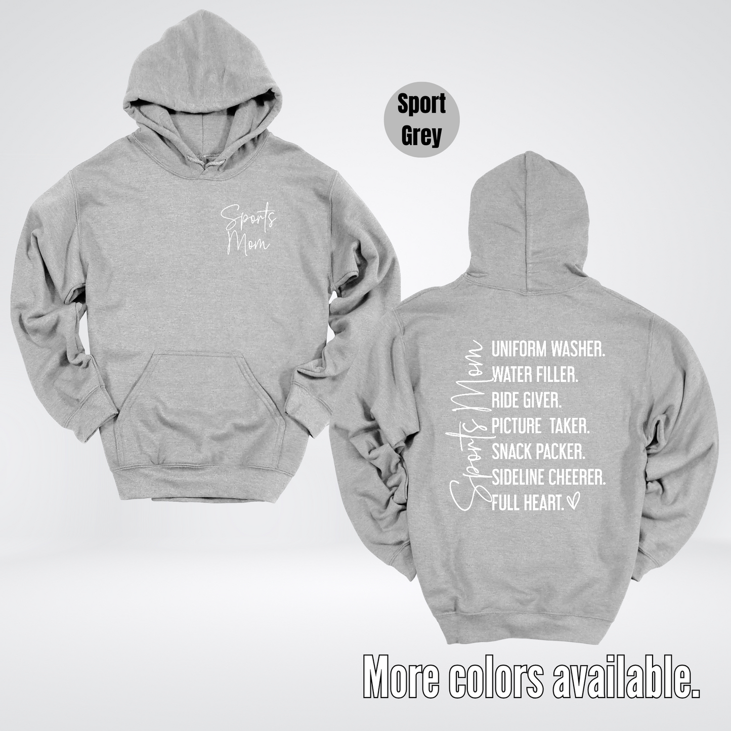 Sports Mom Uniform Washer Water Filler Sideline Cheerer Hoodie