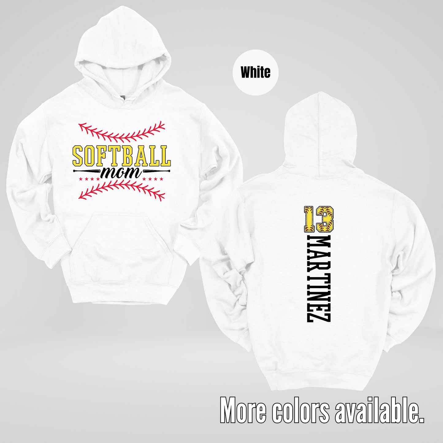 CUSTOM Softball Mom Number And Name Hoodie