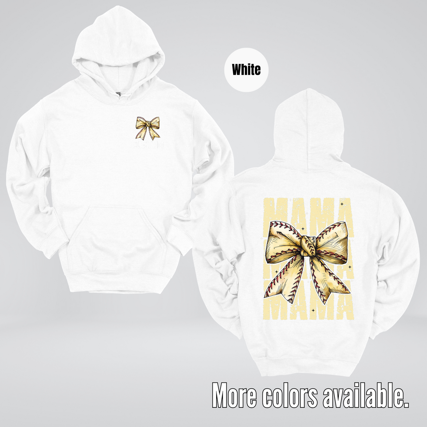 Custom Name Baseball Softball Mama Coquette Hoodie