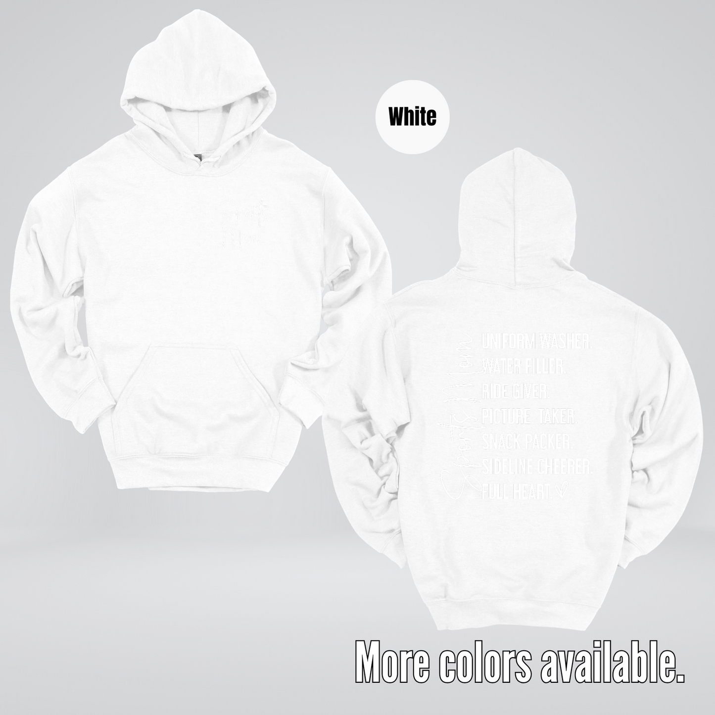 Sports Mom Uniform Washer Water Filler Sideline Cheerer Hoodie