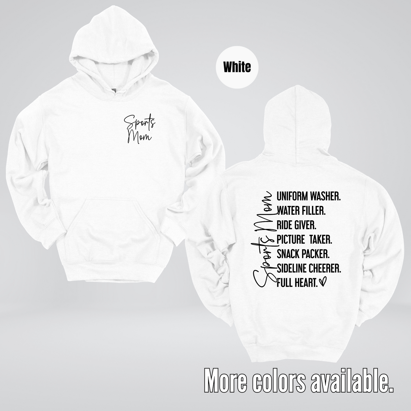 Sports Mom Uniform Washer Sideline Cheerer - Black Design - Hoodie