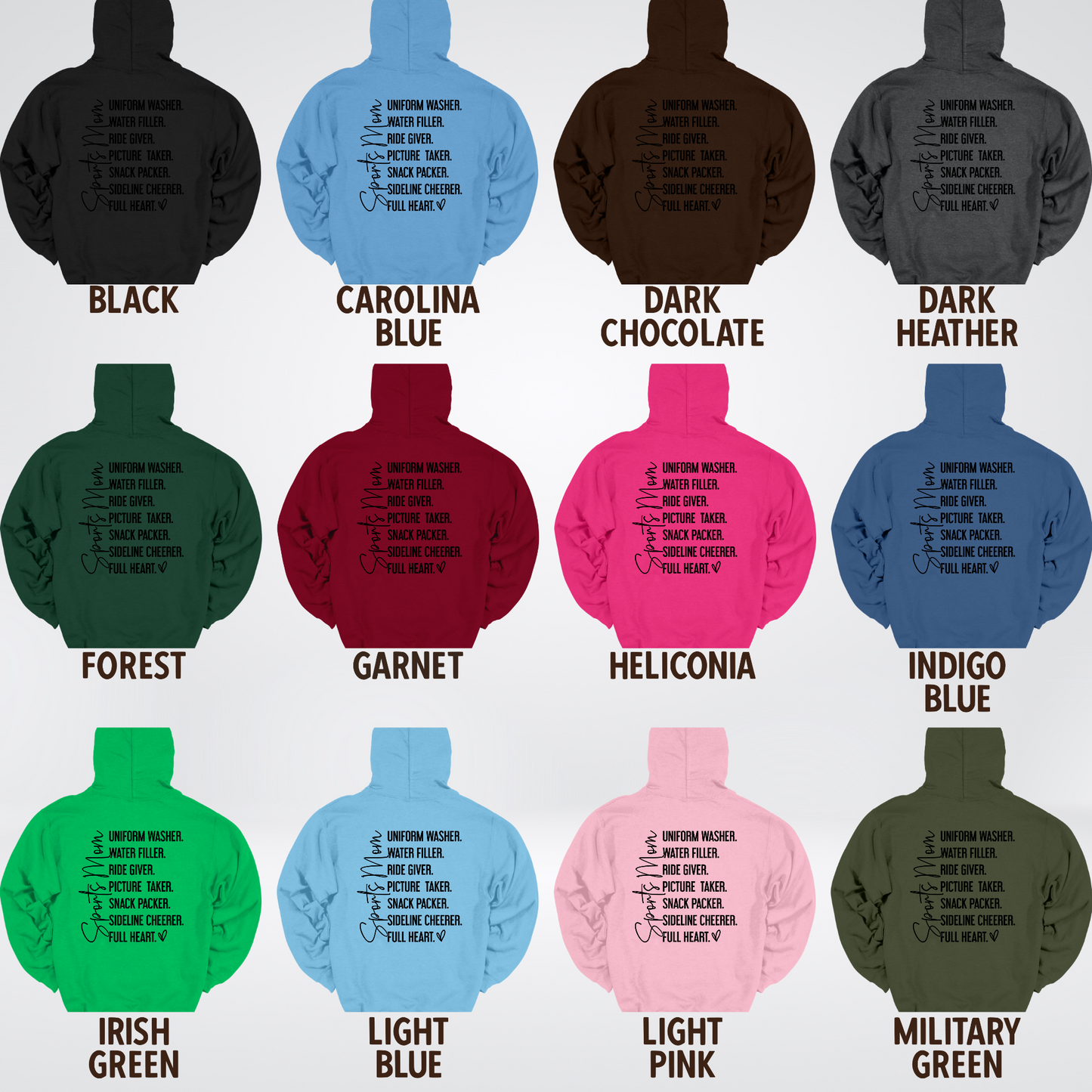 Sports Mom Uniform Washer Sideline Cheerer - Black Design - Hoodie