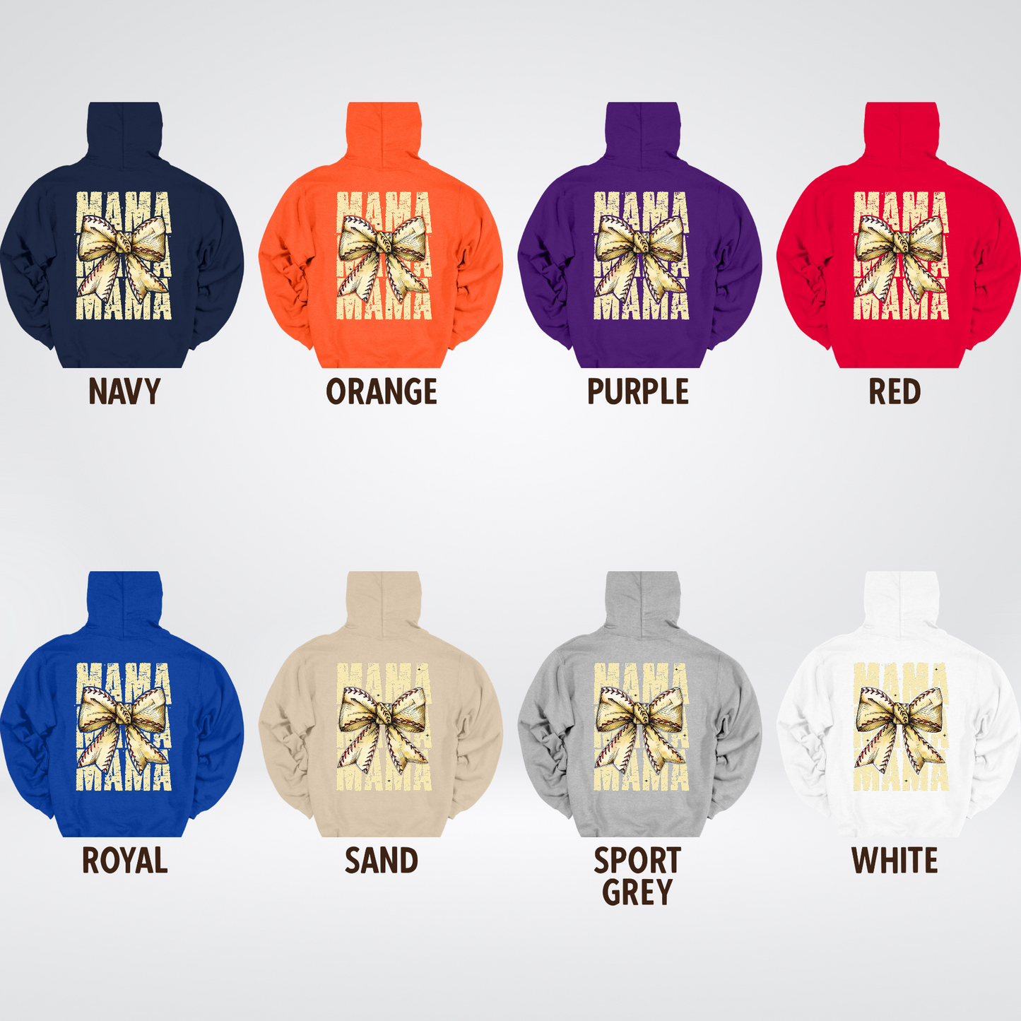 Custom Name Baseball Softball Mama Coquette Hoodie