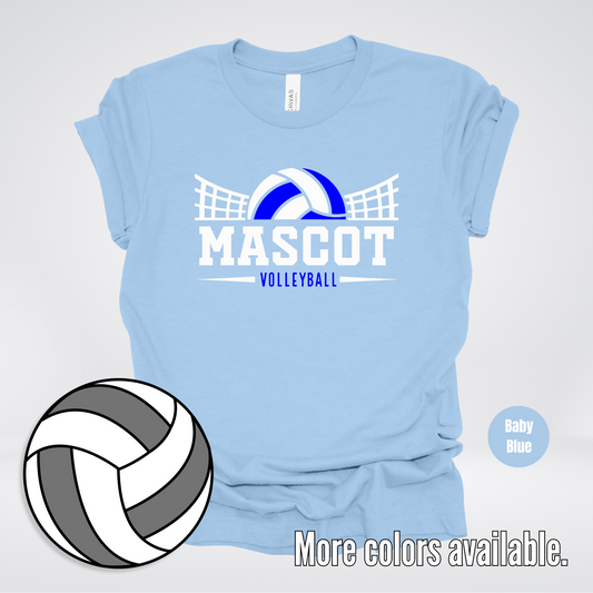 Custom Mascot - Blue - Volleyball Design 29 T-Shirt