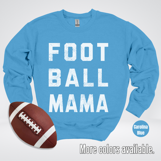 Football Mama Distressed - White Design - Crewneck Sweatshirt