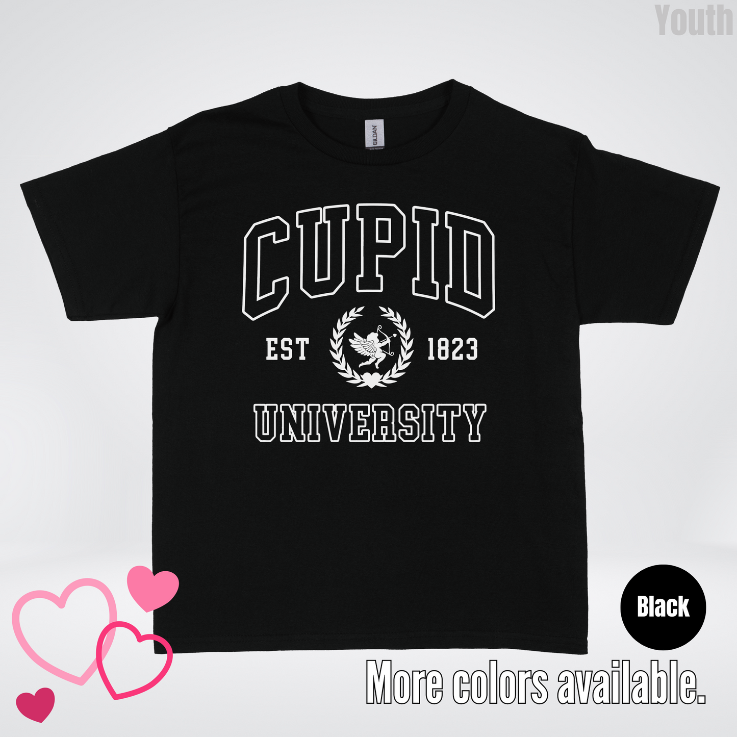 Cupid University Est 1823 White Design Youth T-Shirt