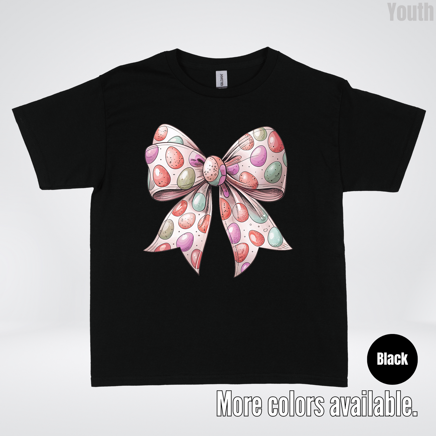 Easter Eggs Coquette Bow Youth T-Shirt