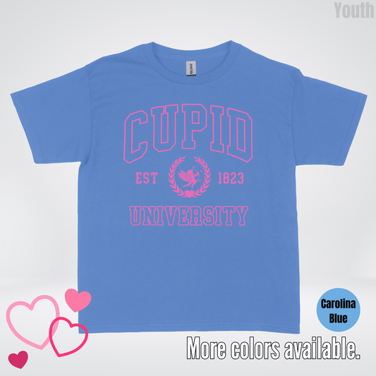 Cupid University Est 1823 Bright Pink Design Youth T-Shirt