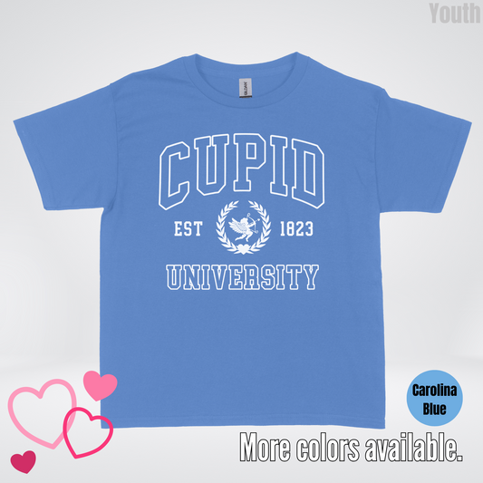 Cupid University Est 1823 White Design Youth T-Shirt