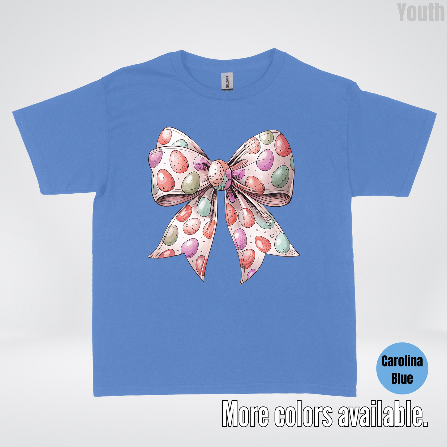 Easter Eggs Coquette Bow Youth T-Shirt