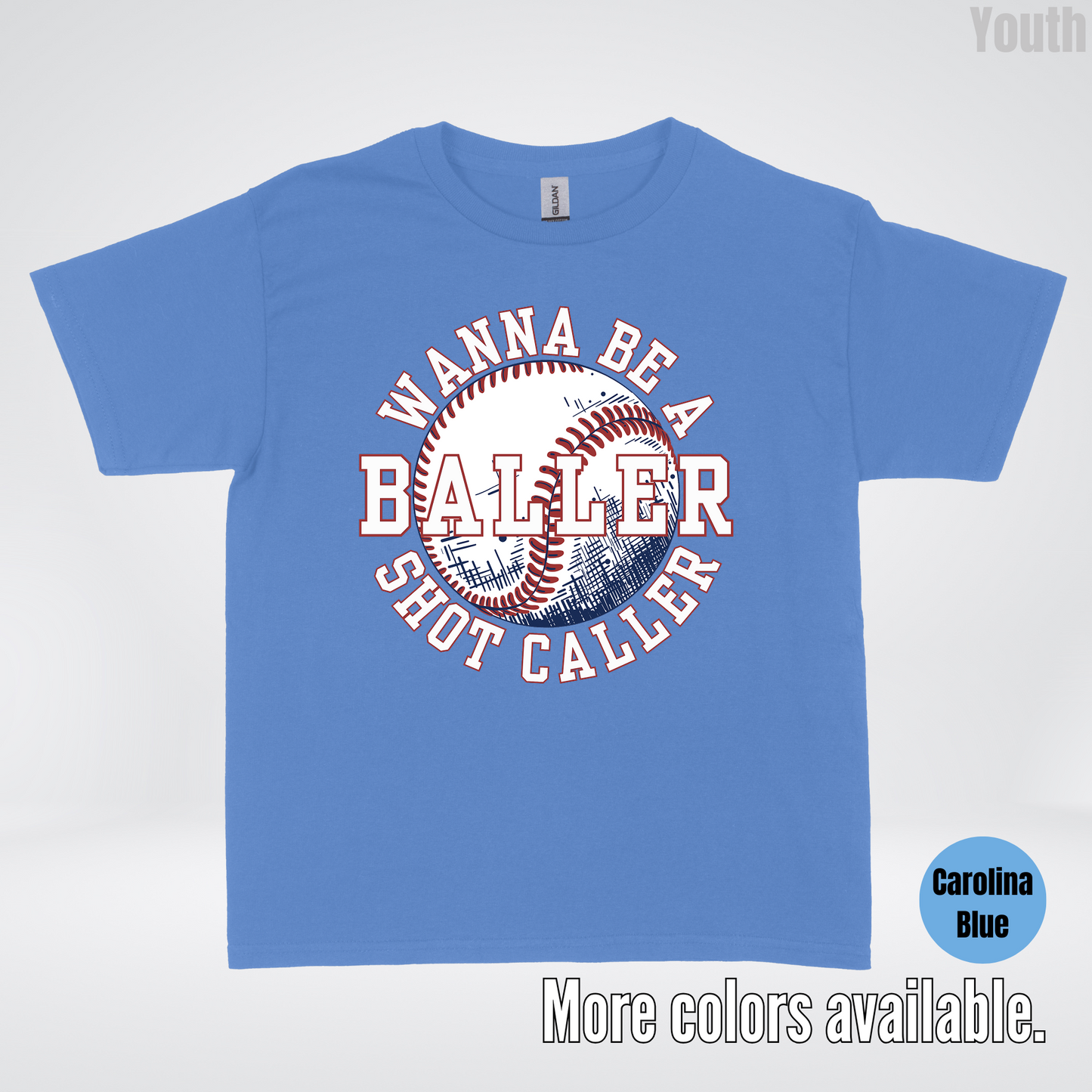 Wanna Be A Baller Shot Caller Youth T-Shirt