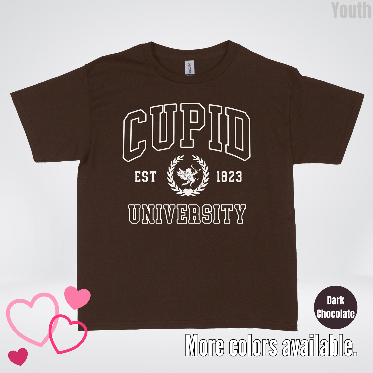Cupid University Est 1823 White Design Youth T-Shirt