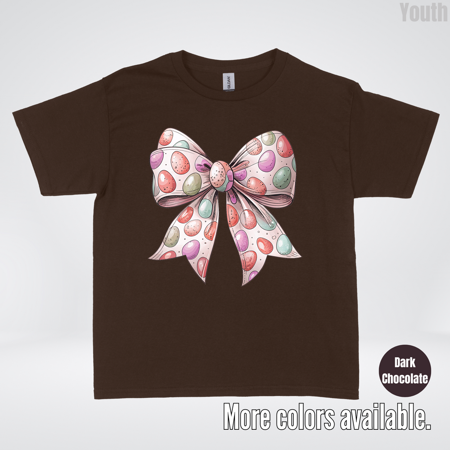 Easter Eggs Coquette Bow Youth T-Shirt