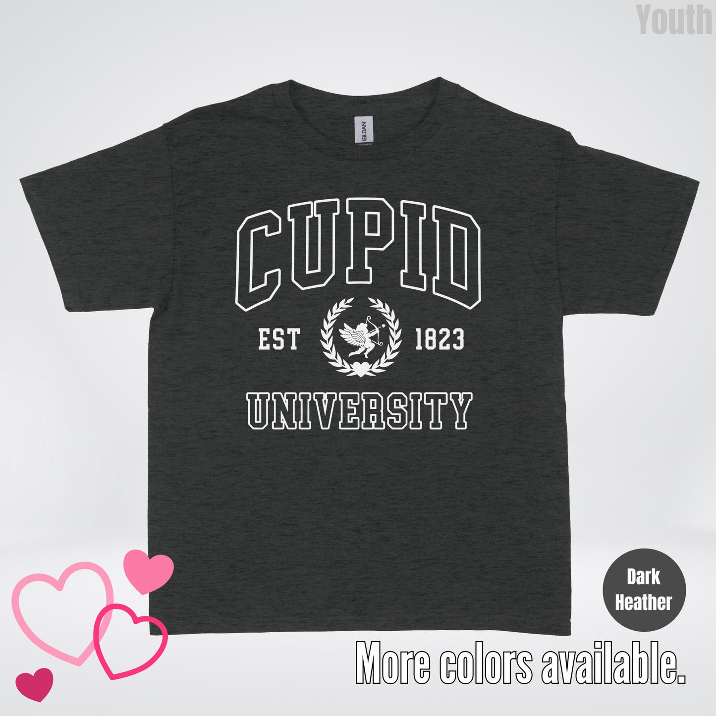 Cupid University Est 1823 White Design Youth T-Shirt