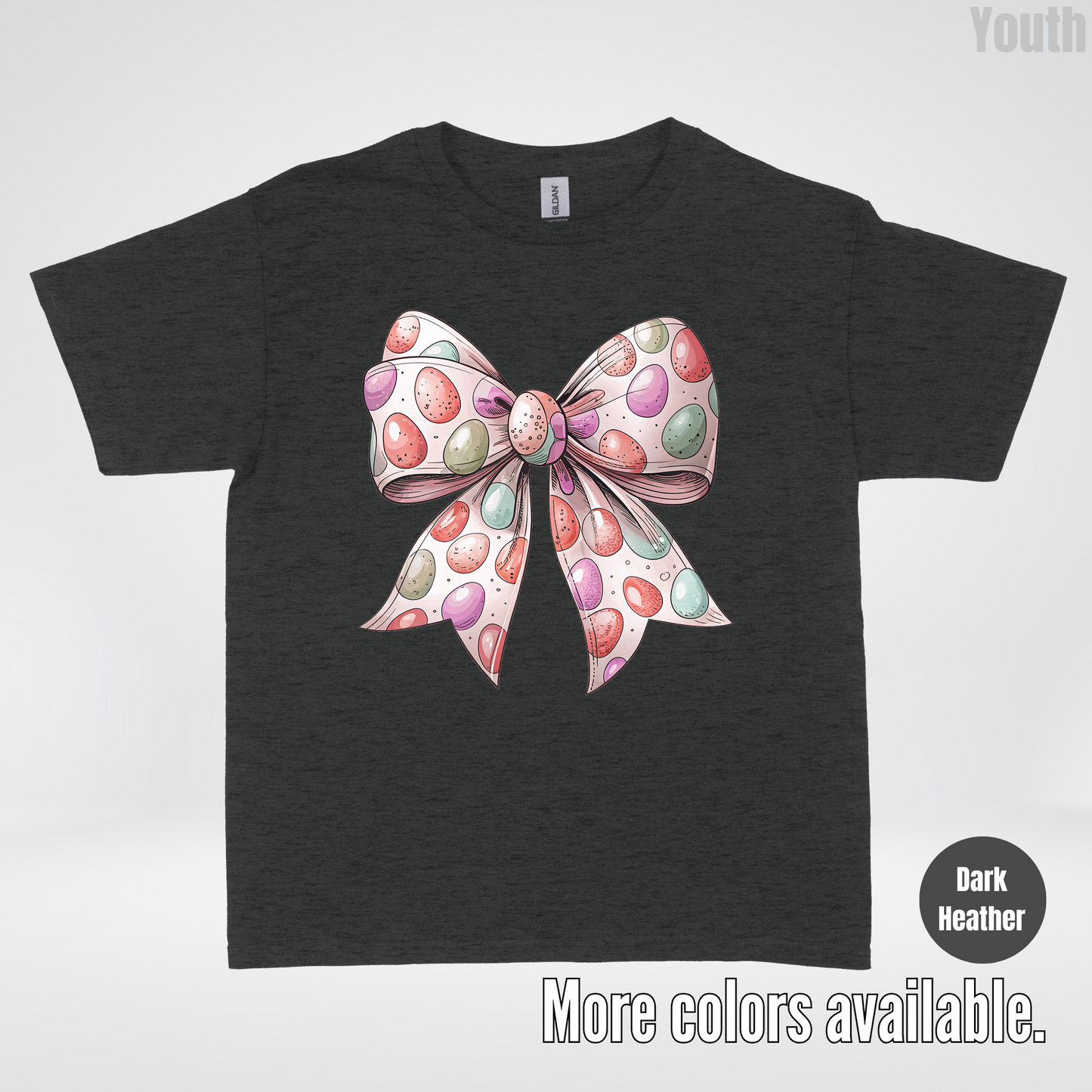 Easter Eggs Coquette Bow Youth T-Shirt