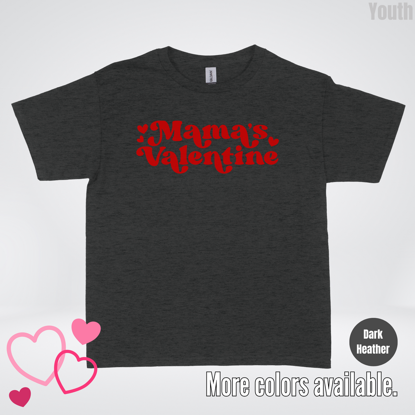 Mamas Valentine Retro Red Design Youth T-Shirt