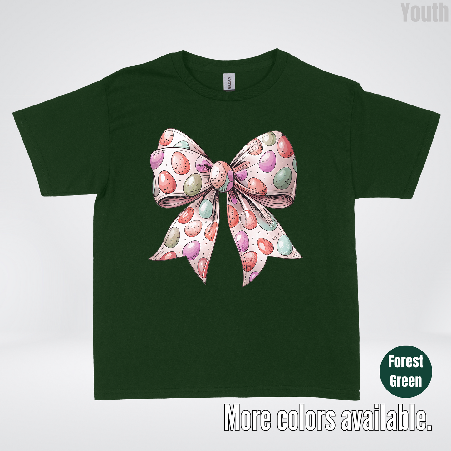 Easter Eggs Coquette Bow Youth T-Shirt