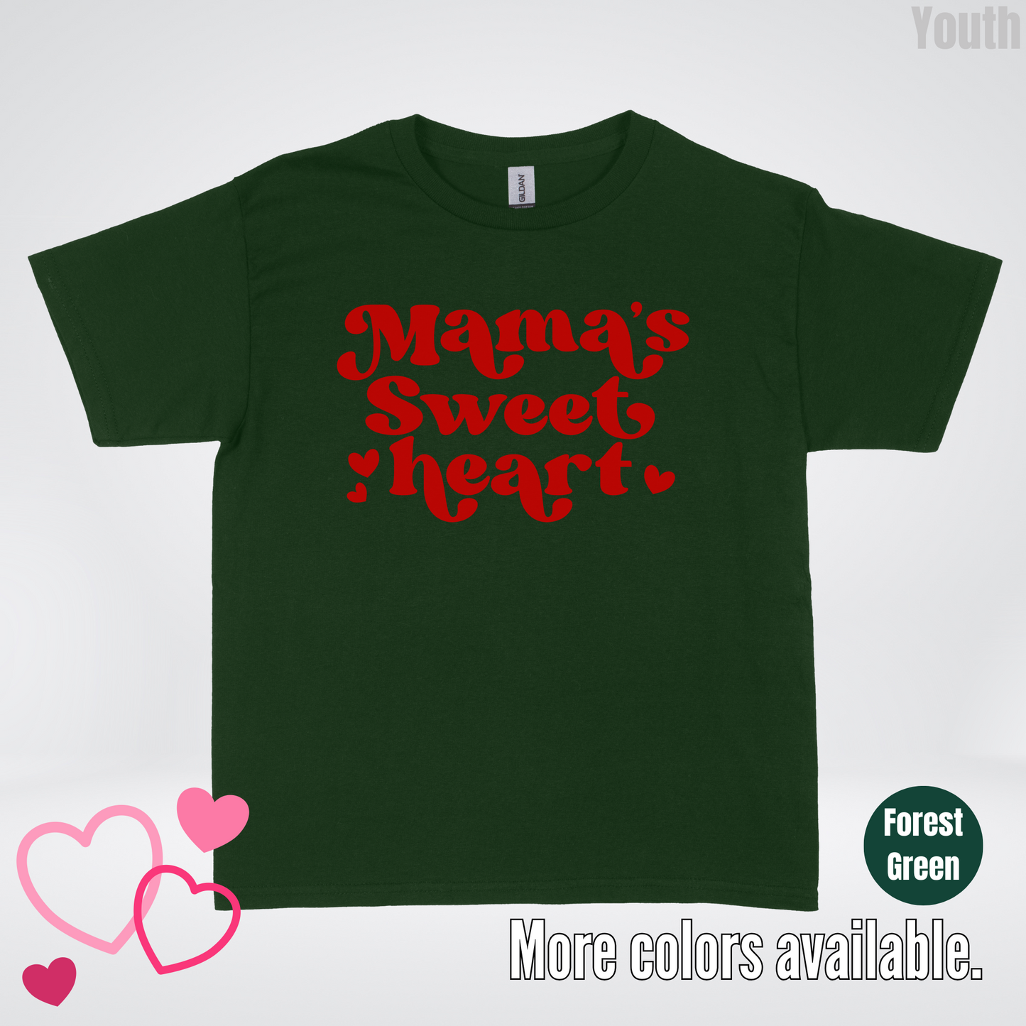 Mama's Sweet Heart Red Design Youth T-Shirt