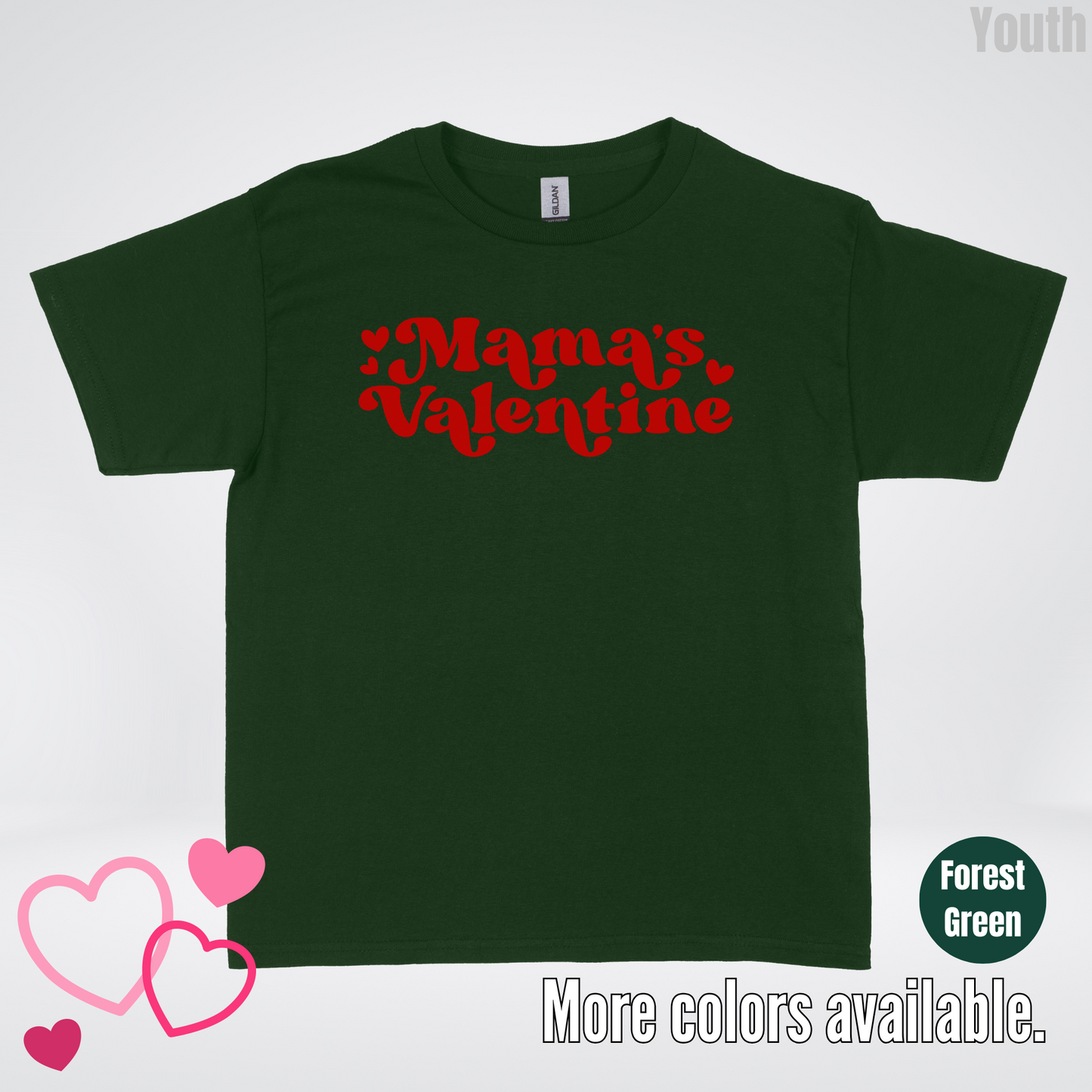 Mamas Valentine Retro Red Design Youth T-Shirt