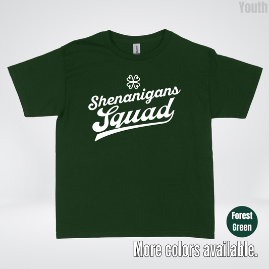 Shenanigans Squad - White Design - St. Patrick's Day Youth T-Shirt