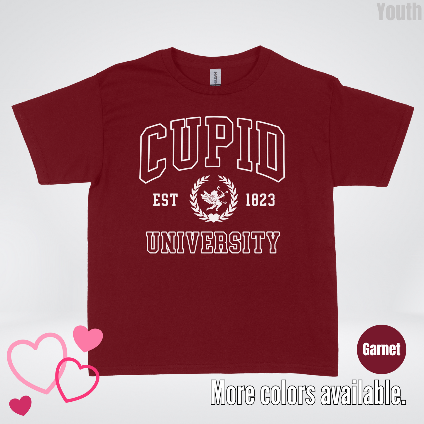 Cupid University Est 1823 White Design Youth T-Shirt