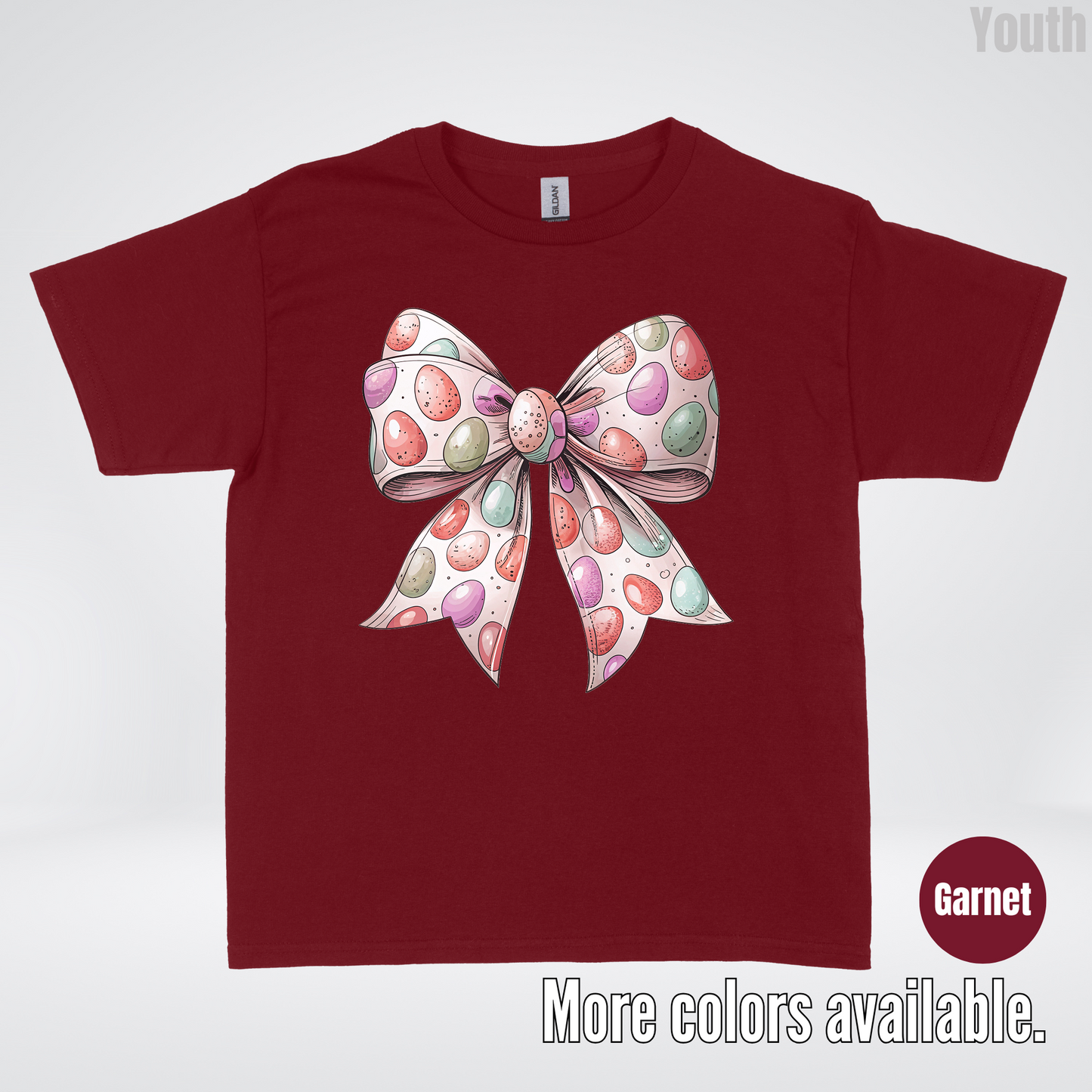 Easter Eggs Coquette Bow Youth T-Shirt