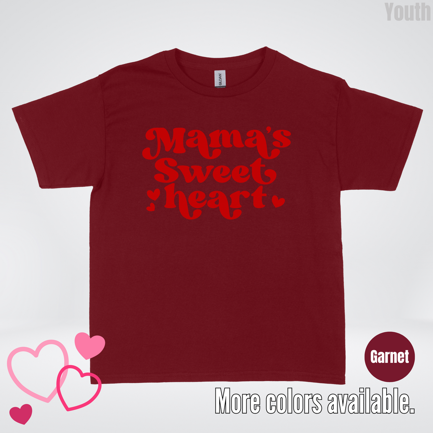 Mama's Sweet Heart Red Design Youth T-Shirt