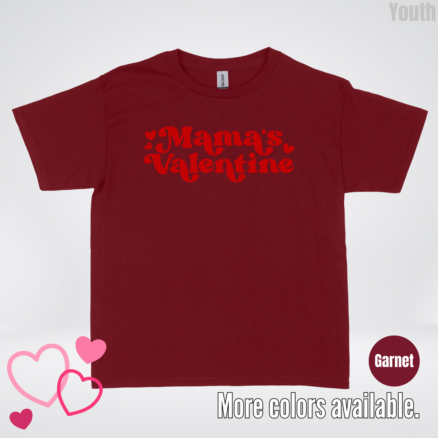 Mamas Valentine Retro Red Design Youth T-Shirt