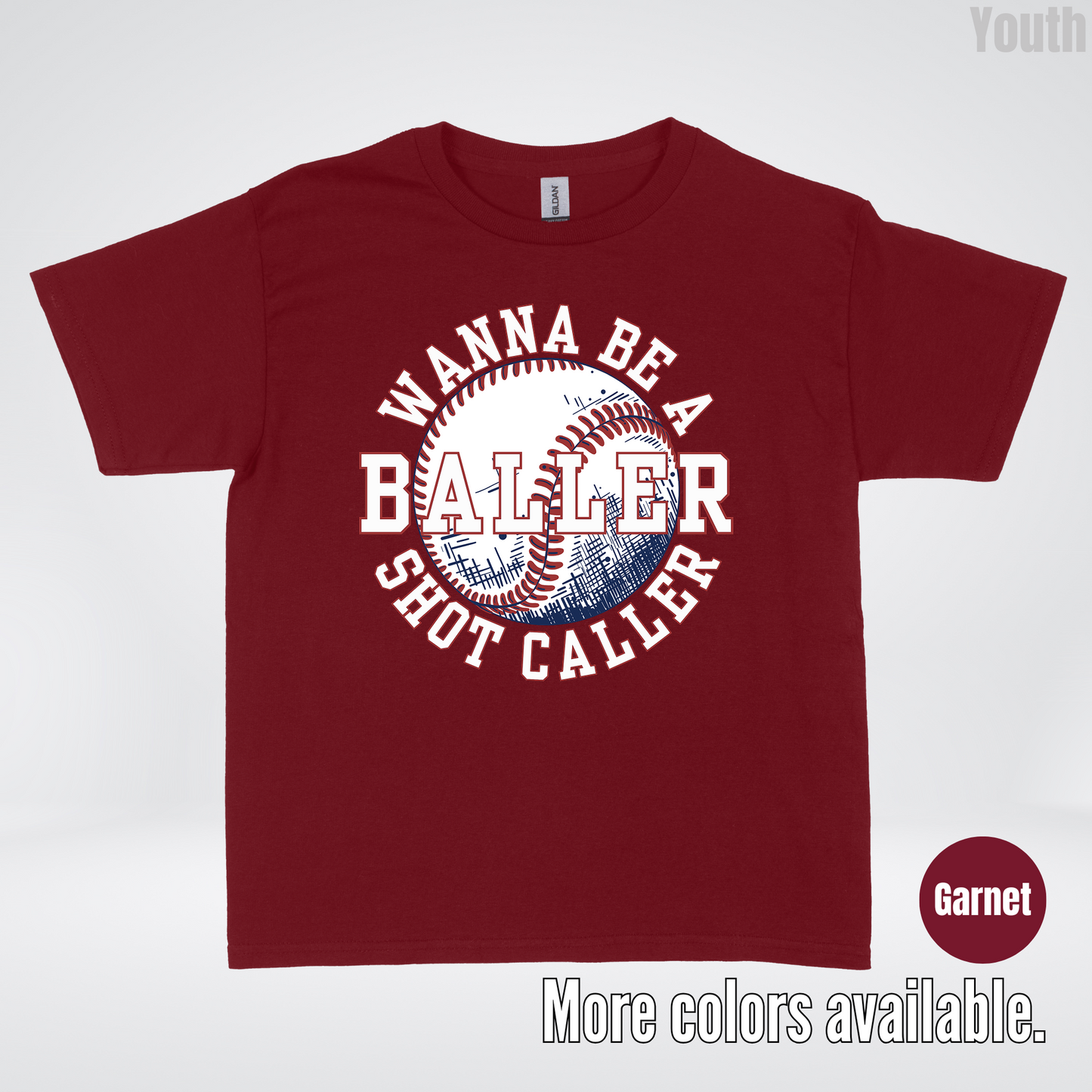 Wanna Be A Baller Shot Caller Youth T-Shirt