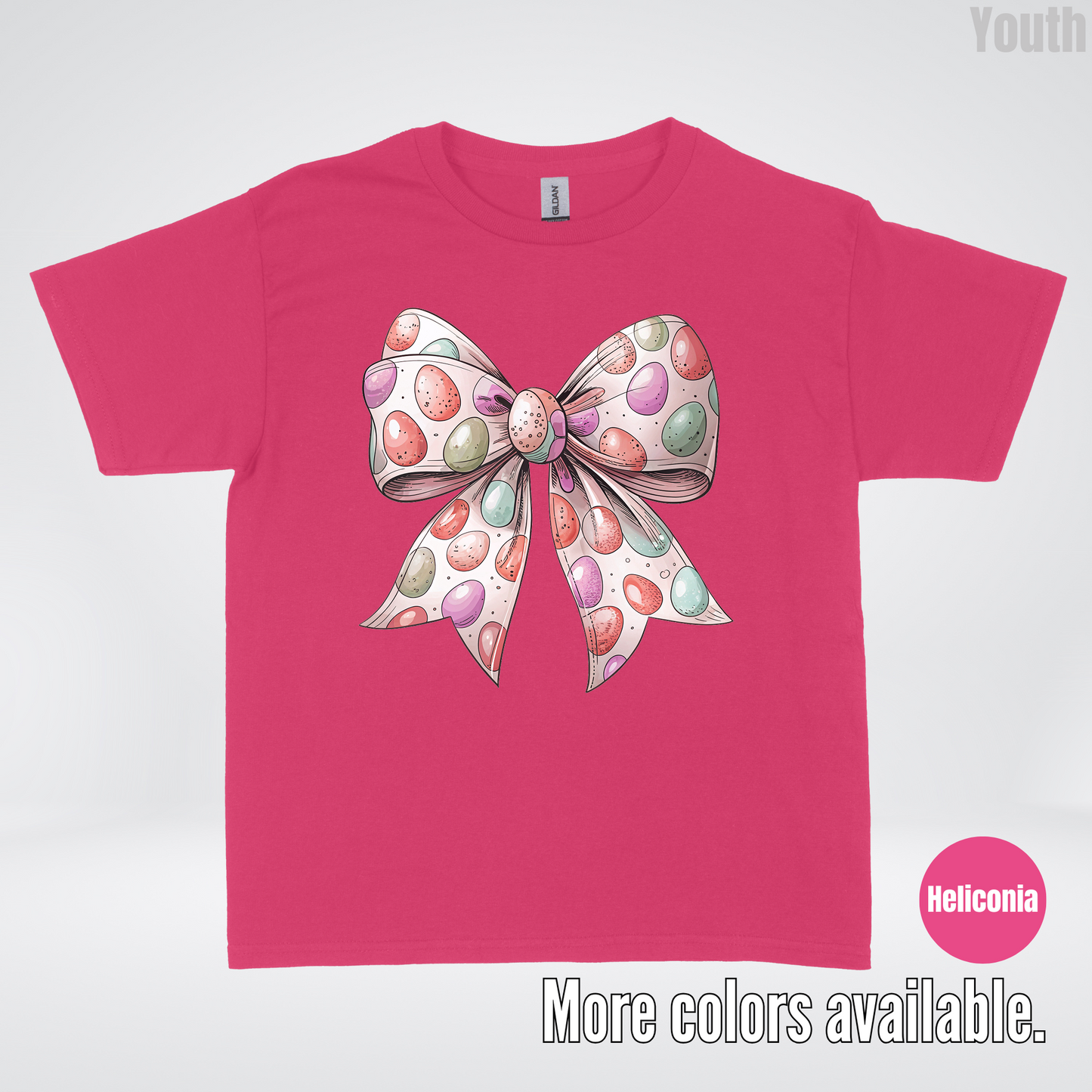 Easter Eggs Coquette Bow Youth T-Shirt