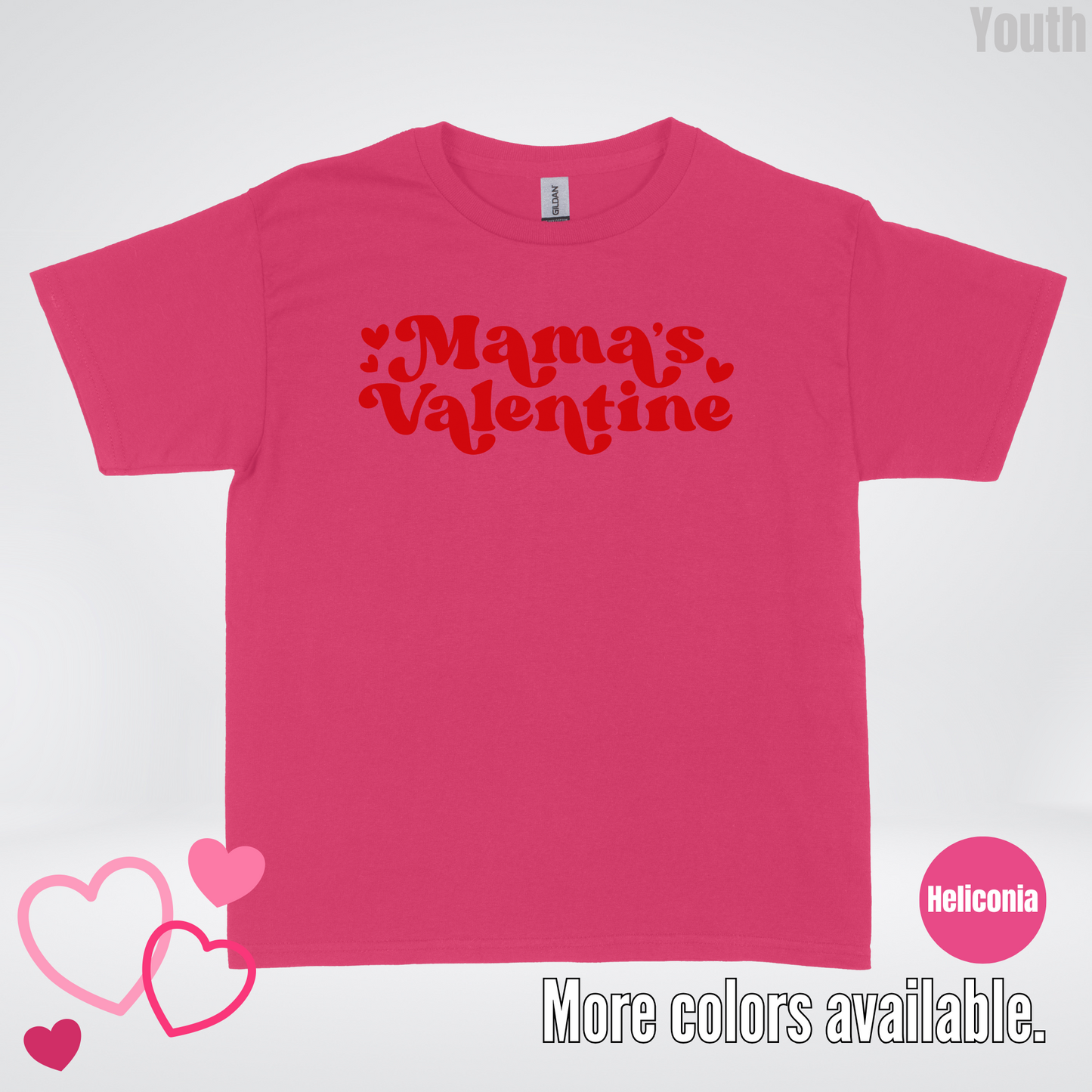 Mamas Valentine Retro Red Design Youth T-Shirt