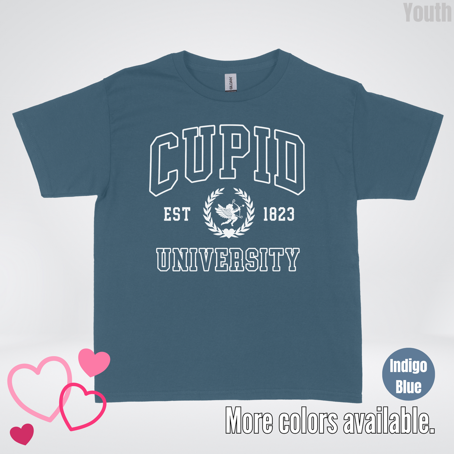 Cupid University Est 1823 White Design Youth T-Shirt