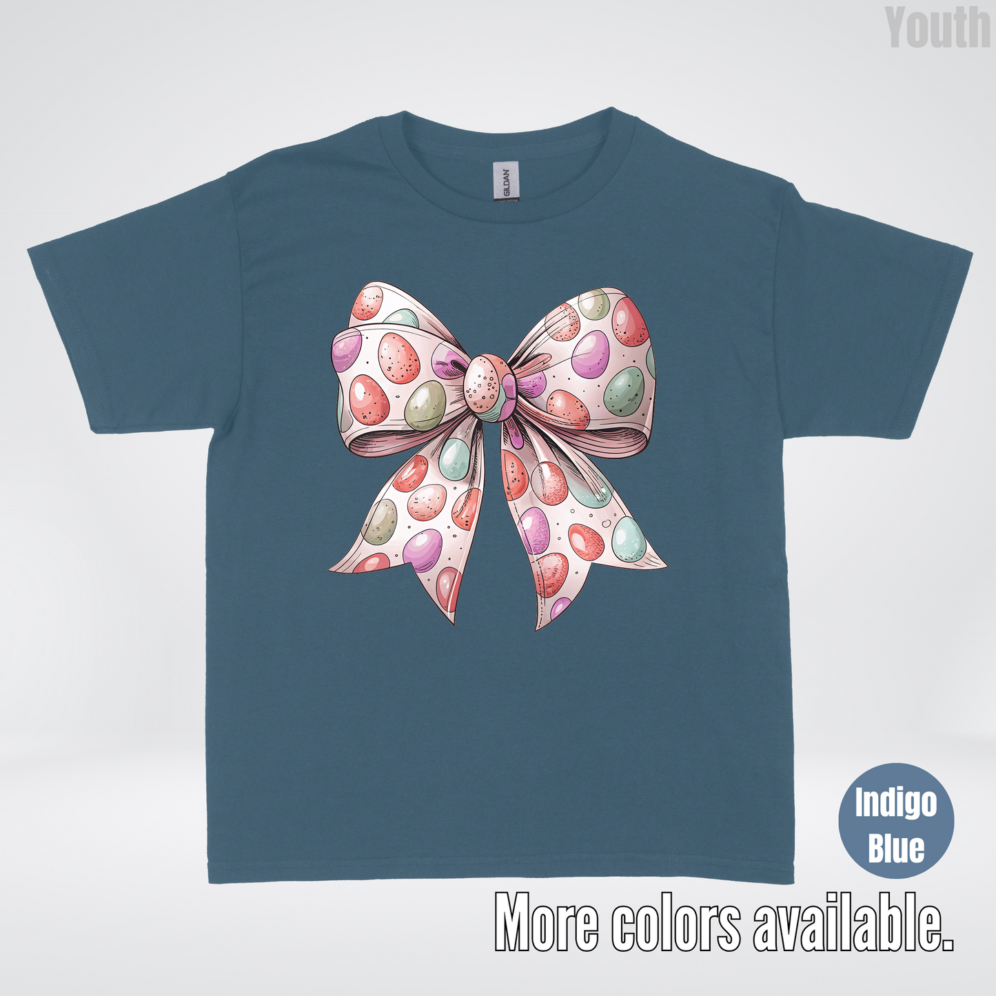 Easter Eggs Coquette Bow Youth T-Shirt