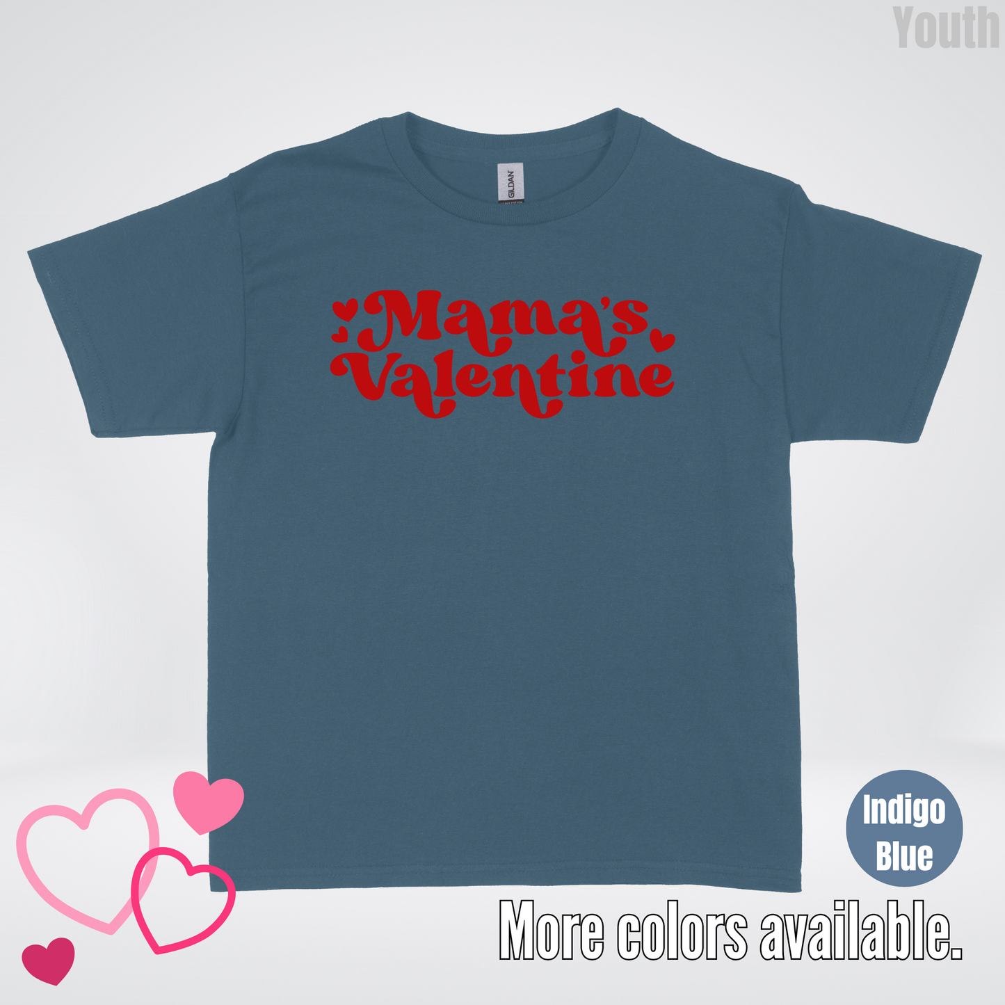 Mamas Valentine Retro Red Design Youth T-Shirt