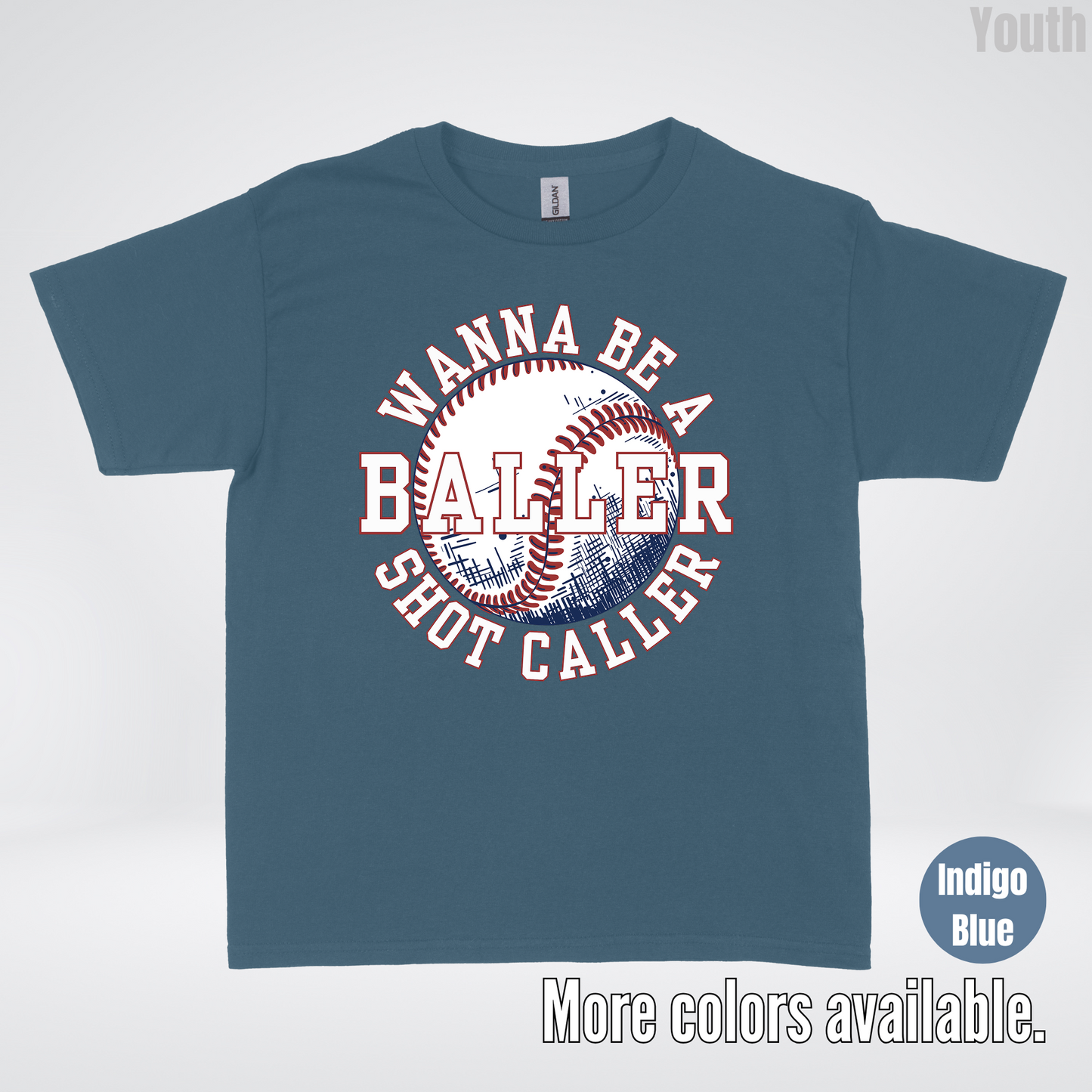Wanna Be A Baller Shot Caller Youth T-Shirt