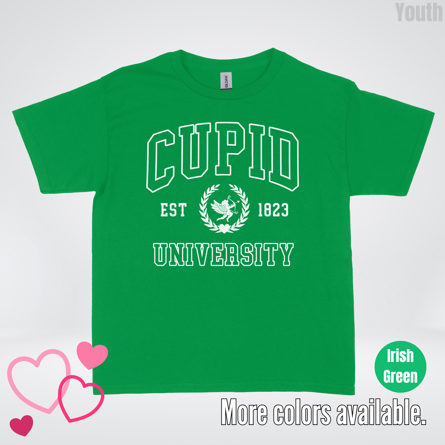 Cupid University Est 1823 White Design Youth T-Shirt
