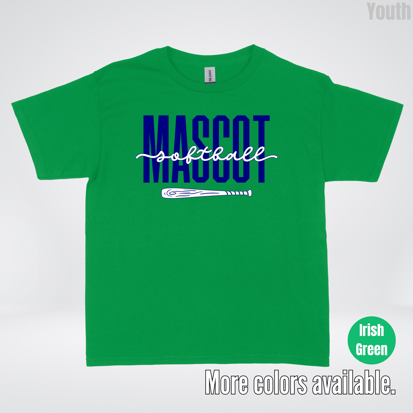 Custom Mascot – Navy - Softball Design 27 Youth T-Shirt