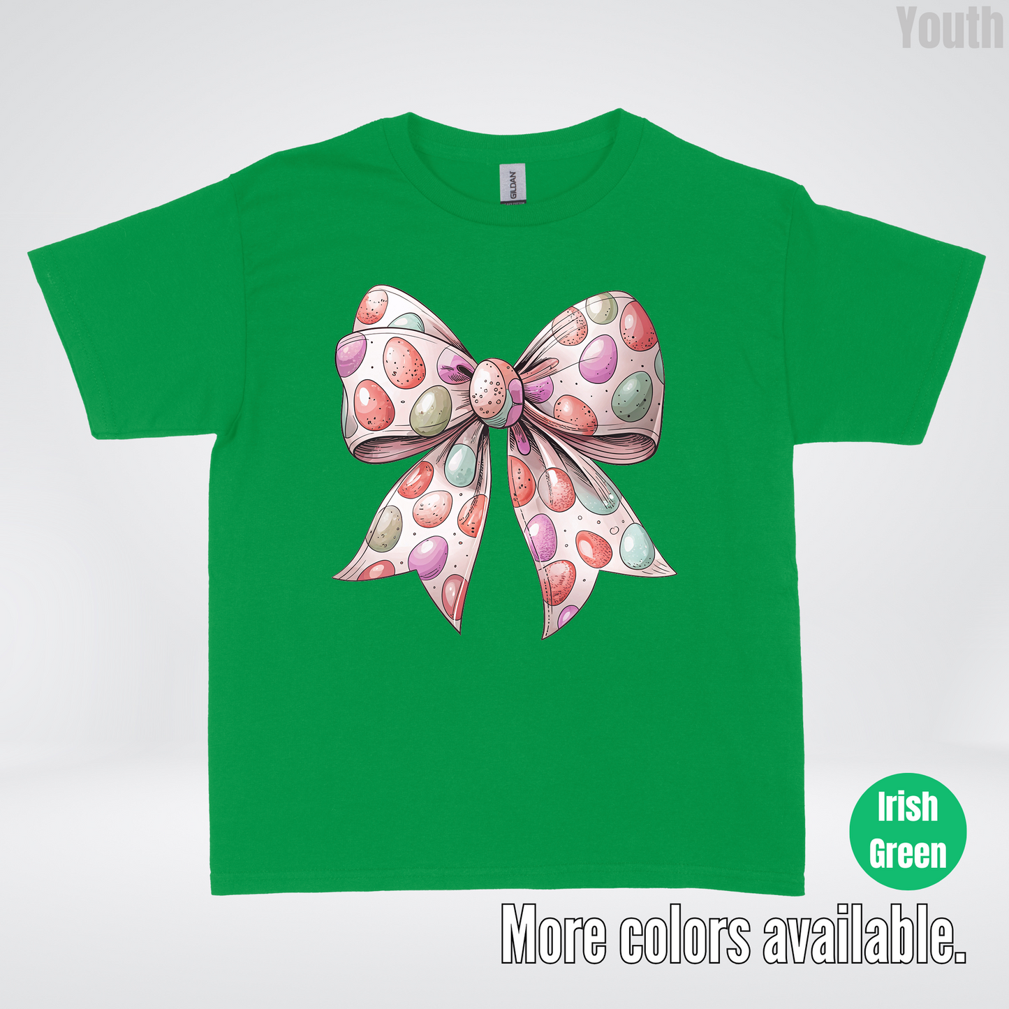 Easter Eggs Coquette Bow Youth T-Shirt