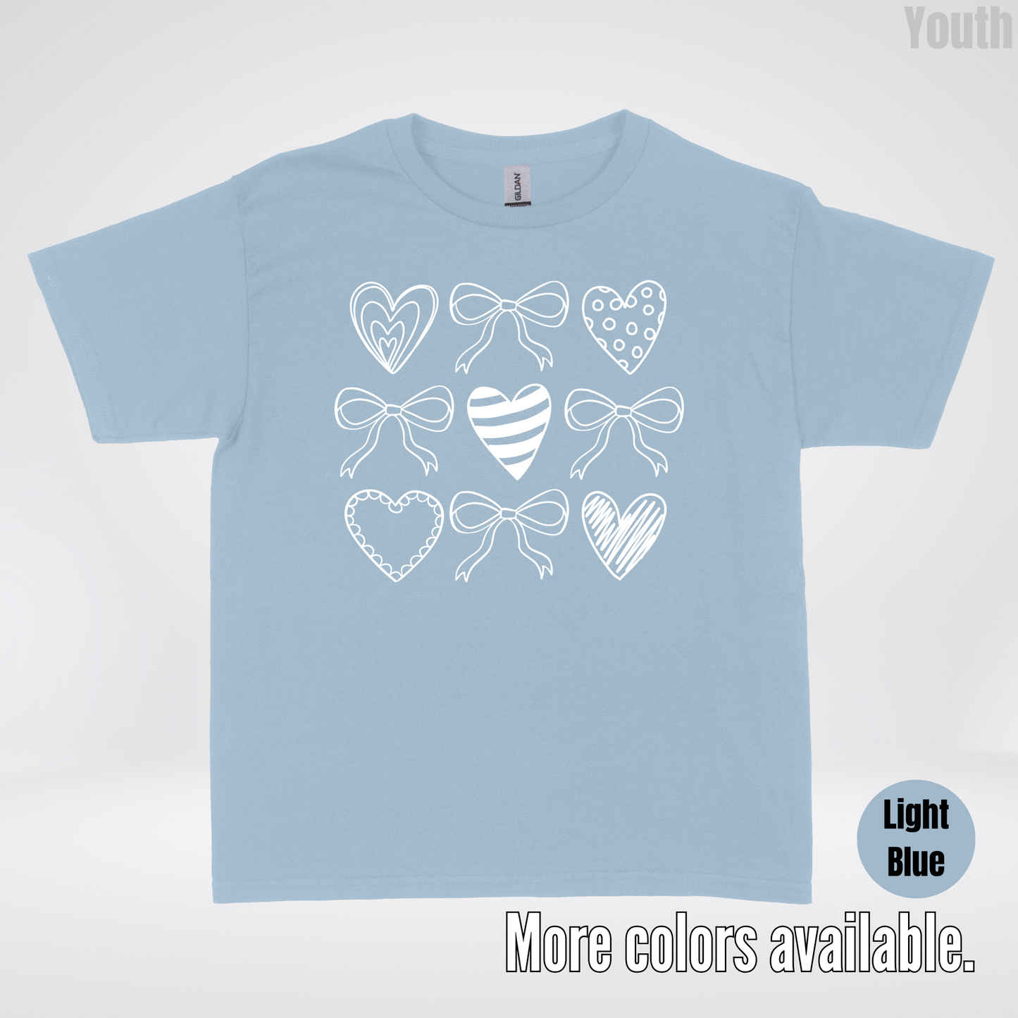 Doodle Coquette Hearts Youth T-Shirt