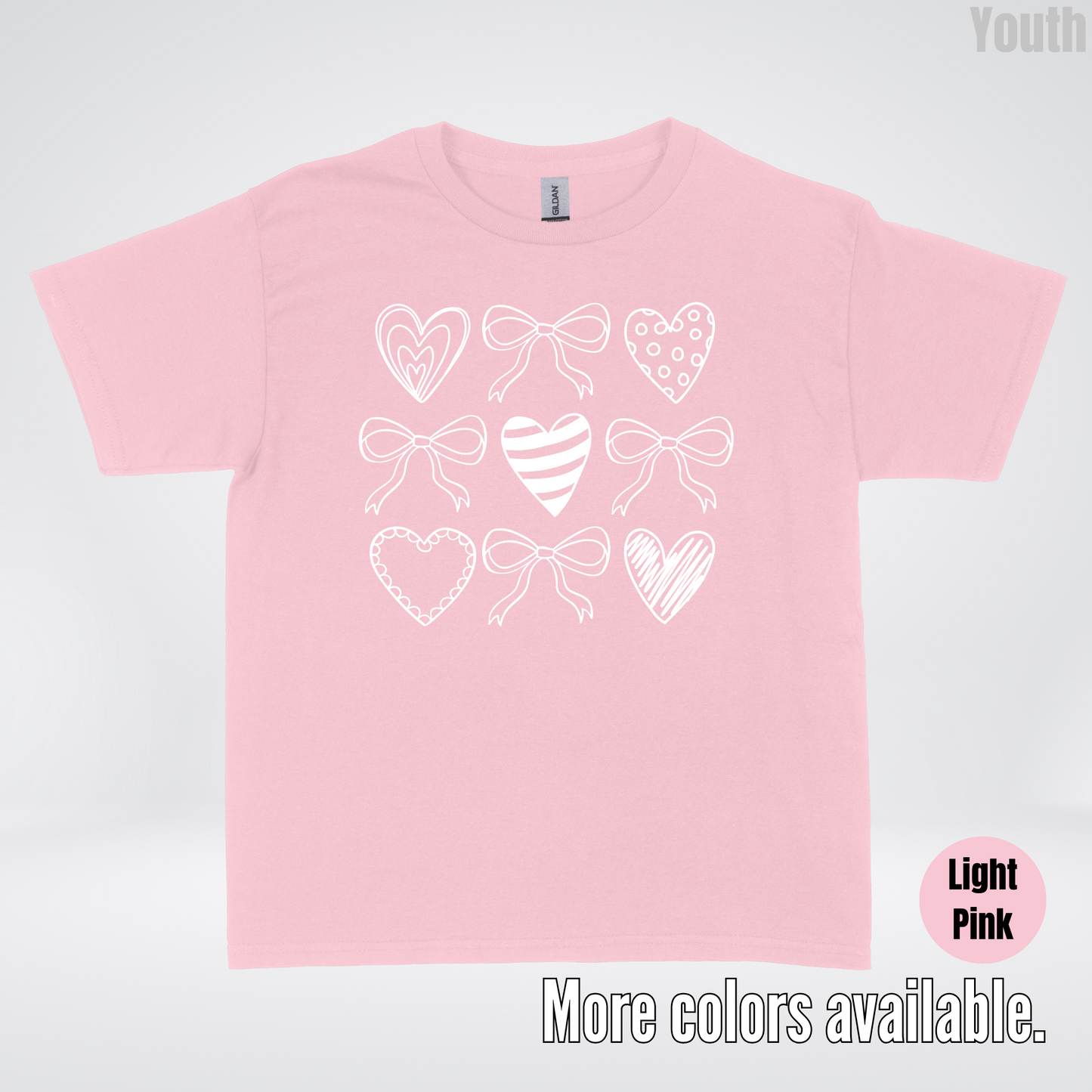 Doodle Coquette Hearts Youth T-Shirt