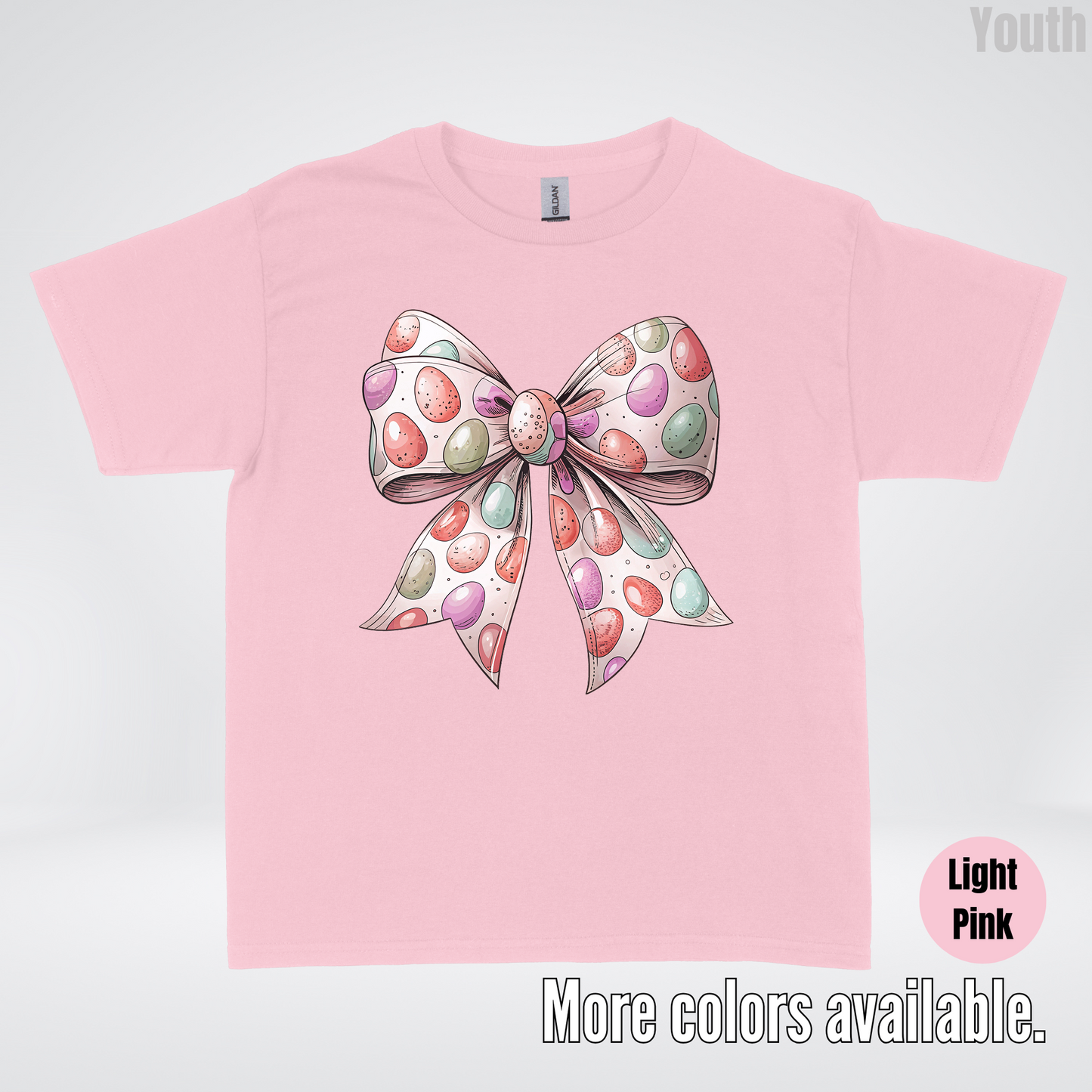 Easter Eggs Coquette Bow Youth T-Shirt