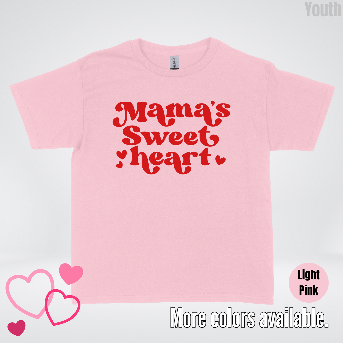 Mama's Sweet Heart Red Design Youth T-Shirt