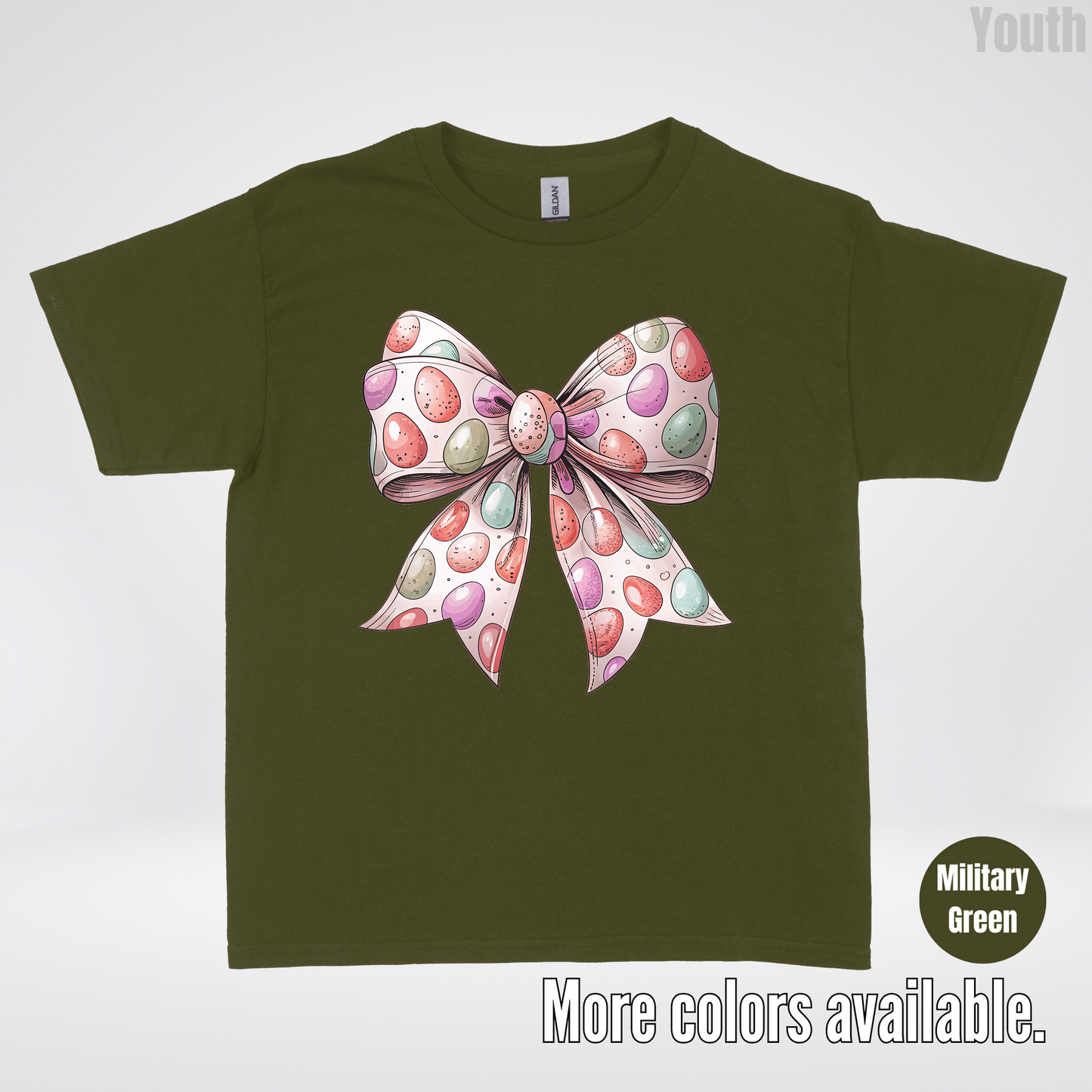 Easter Eggs Coquette Bow Youth T-Shirt